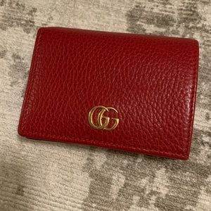 Gucci marmont red leather wallet